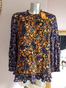 *SUPERDRY* ladies Paisley Hippy Boho Short Dress BUT MORE A TOP purple Orange - Picture 1 of 10