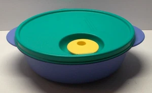 Tupperware 3859 Rock-n-Serve 3 Section Vented 7" Purple Teal - Picture 1 of 6