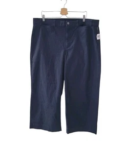 Pantaloni chino crop donna OLD NAVY 20 Blackjack vita alta gamba larga nuovi - Foto 1 di 16