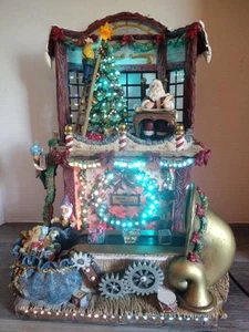 Santas Toy Workshop Fiber Optic Lighted Musical Animated Christmas Works - Picture 1 of 14