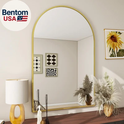 24"X36" Arch Bathroom Mirror, Wall Mounted Vanity Metal Frame Mirror for Bedroom - Image 1 of 4
