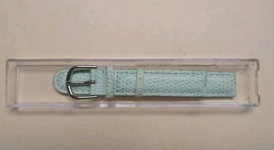 Pulseira de relógio de couro genuíno vintage feminina grão de lagarto verde pálido 13 mm  - Imagem 1 de 3