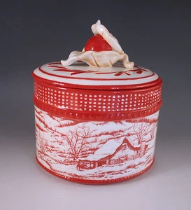 FITZ & FLOYD TOWN AND COUNTRY OVAL BOX WITH LID - Picture 1 of 5