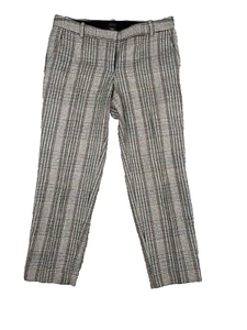 J. Crew-Hose Damen 6 grau Cafe Capri Wolle kariert vorne flach gefüttert gerade - Bild 1 von 11