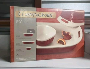 RARE Vintage Corning Ware Etch Brick Complete 4pc Set NIB 2.5qt, 3qt, 20oz - Bild 1 von 6
