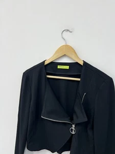 Versace Jeans Viscose Nylon Biker Jacket Blazer Womens Sz IT44 US8 - Picture 1 of 10