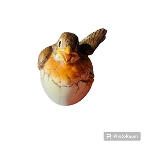 Vintage Andrea by Sadek 1990 Ceramic Baby Bird Robin Hatching Egg Figurine #8618 - Picture 1 of 6