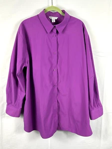 Athleta Performance Popplin Top 882549 Purple Long Sleeve Oversized Tunic Sz XL - Picture 1 of 6