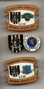THREE vintage Portadown Badges including splits with Rangers Cork and Drogheda - Picture 1 of 1