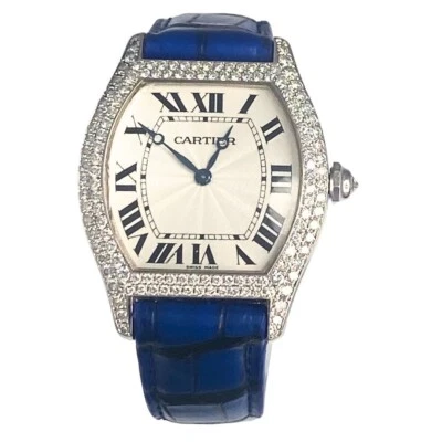 Cartier 2497 Tortue Oro Blanco 18k Diamond Mujer WA503851 43mm Foto 1 de 4