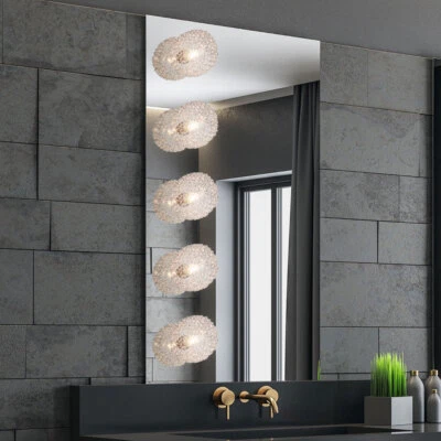 Lampada Parete Specchio Luce Specchio Muro Alluminio Treccia Sfera 5-Flammig - Immagine 1 di 4