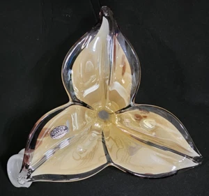 Large 10"  Murano Art Glass Lily Flower Figurine  Swirl Spiral Stem - Picture 1 of 9