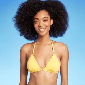 Shade & Shore Medium (8-10) Removable Pads Yellow Bikini Top Swim Triangle - Picture 1 of 9