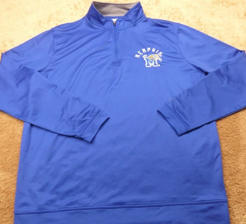 University Of Memphis Sweater Adult Large Blue Football College Sweatshirt Mens Cover