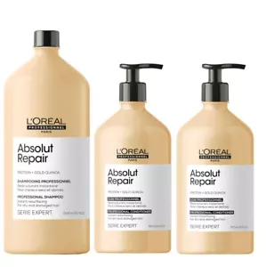 Loreal Professionnel Absolut Repair Shampoo 1500ml & 2 x Conditioner 750mL - Picture 1 of 3