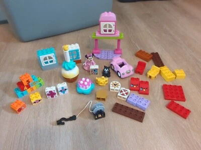 Lego Duplo Minnie Mickey Birthday Lot Gifts Cupcakes Cone Numbers Candle Figures - Image 1 of 4