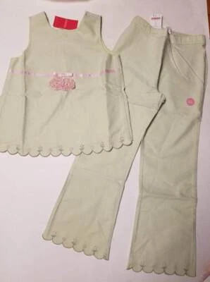 NWT girls size 9 Gymboree GARDEN BLOOM 2 pc green Easter set top pants vtg htf - Image 1 of 3