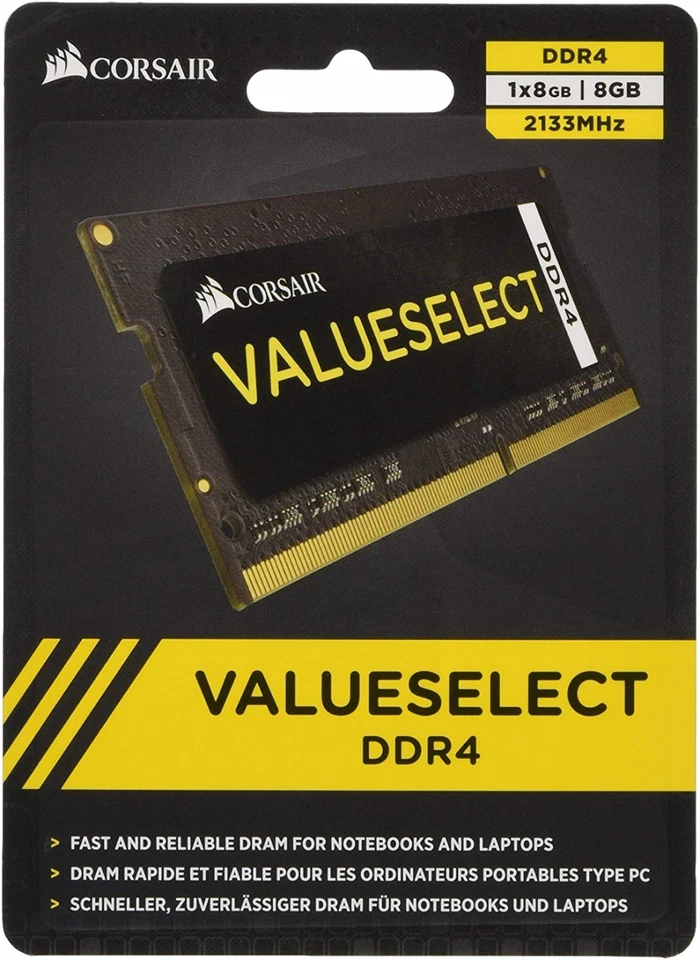 Corsair Value Select SODIMM 8GB (1x8GB) DDR4 2133MHz 8 GB (1x8GB), ‎Black - Image 1 of 1