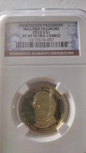 2010 S $1 NGC PF69 Ultra Cameo- Millard Fillmore 13th President Dollar Coin - Picture 1 of 2
