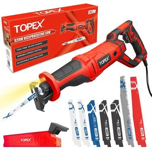 TOPEX 34 PCs Reciprocating Saw Blade Set, 920W Reciprocating Saw Blades - Picture 1 of 12