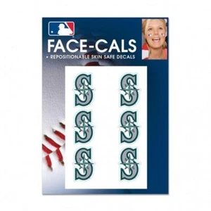 Seattle Mariners 6 Pack Tattoos Face Cals [NEW] MLB Fan Decal Sticker Party - Picture 1 of 1