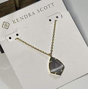 Kendra Scott ‘Cory’ Pendant Necklace Gold/Slate Cats Eye NWT Retail $55