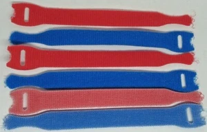 Correas Combinables Ajustables Reutilizables 6 Pulgadas de Largo, Rojo y Azul 6 Correas - Imagen 1 de 2