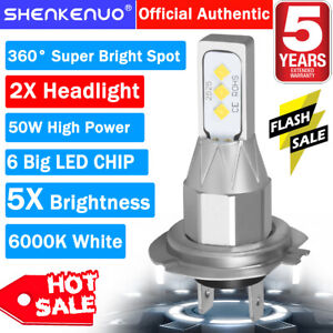 For BMW K1300S K1300R K1300GT - 2X H7 LED Headlights Bulbs 55W High Power White