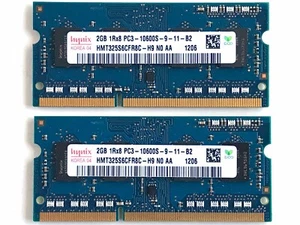 Hynix 4GB (2 x 2GB) DDR3 PC3-10600S Sodimm Memory RAM - HMT325S6CFR8C - H9 N0 AA - Picture 1 of 1