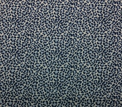 BALLARD DESIGN CLEOMENES AZURE InsideOut® BLUE LEOPARD FABRIC BY THE YARD 57"W - Image 1 of 4