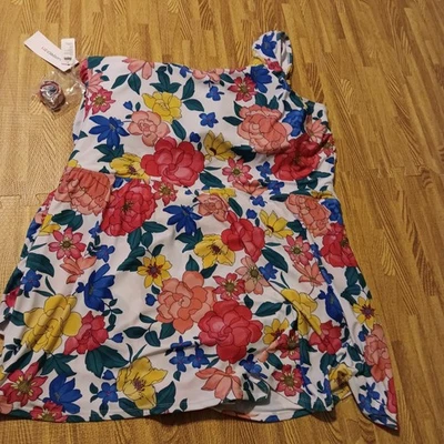 NUEVO CON ETIQUETAS Liz Claiborne Vestido de Baño/Una Pieza Talla 20 Sorbete Floral Foto 1 de 4