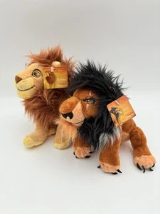 Conjunto de etiquetas originales vintage de cicatriz de peluche Rey León de los hermanos Mufasa de colección de Disney - Imagen 1 de 13