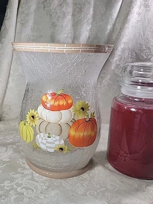 Yankee свечи матовый ураган большой банки держатель J/H осени тыквы треск  - Изображение 1 из 4