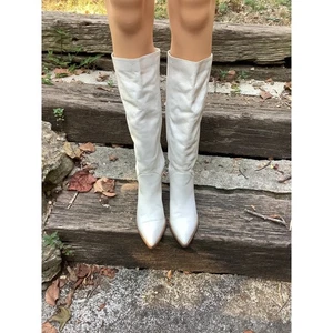 Botas hasta la rodilla Sam Edelman Rowena para mujer 8M blancas tacón apilado - Imagen 1 de 8