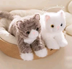 Cute Realistic Kitten Plush – Soft Stuffed Toy Cat 40cm – Gift for Kids, Girl - Picture 1 of 7