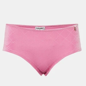 Chanel Bikinihose Rosa Logo Detail Samt M - Bild 1 von 6