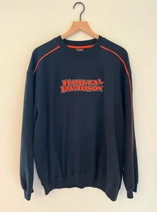 Harley Davidson Mens Black Aztec Flames Embroidered Sweatshirt XL STURGIS, SD! - Picture 1 of 3