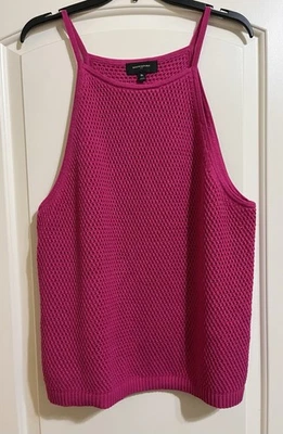 Banana Republic Fuchsia Knit Halter Neck Tank Sweater Size XL - Image 1 of 4