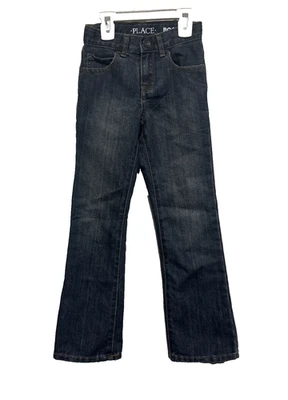 Place Kids Jeans Slim Bootcut Blue Denim Boys Size 6 Adjustable Waist School - Image 1 of 4