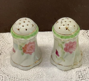 Antique FLORAL Hand Painted SHAKERS VICTORIAN -3 1/2” TALL - Picture 1 of 9