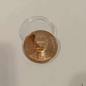 Franklin Mint Bronze coin Proof 1.5" D. Gallery Great Americans Oliver Wendell - Picture 1 of 4