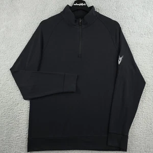 G Fore Pullover Mens M Black Performance Quarter Zip Long Sleeve Golf Midlayer - Picture 1 of 10