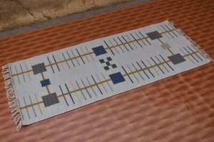 Wool Beige Runner Kilim 2.6x6 Home Decor Bedroom Flat Weave Afghan Kilim - Picture 1 of 6