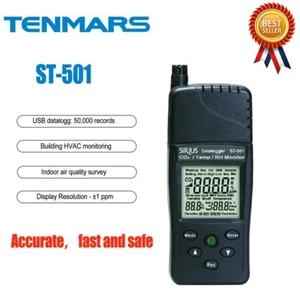 TENMARS ST-501 CO2 & Temperatur & RH Monitor Tester USB Datenlogg - Bild 1 von 2