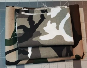 Grün & Grau Camouflage Rest 4 Stück Stoff 1 Stück 12x8, 2 Stück 12x18 1 Stück 24x66 cm - Bild 1 von 8