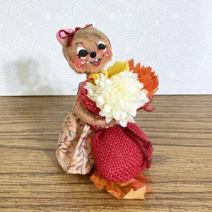 Muñeca Annalee Flor de Otoño Niña Ratón 4,5" Girasol 2021 Acción de Gracias Otoño - Imagen 1 de 6