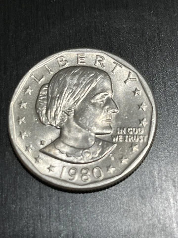 SUSAN B ANTHONY - D Near Date, WIDE RIM Coin Very Rare 1980 Cover