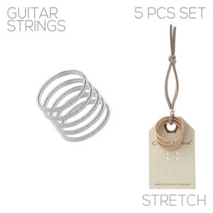 Guitar String Ring Stretch Plain in Silver or Gold Color - Picture 1 of 3