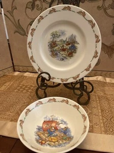 Platos infantiles Royal Doulton Bunnykins incluyen 1 plato y 1 cuenco - Imagen 1 de 10