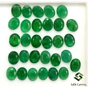 Lote de 30 piedras preciosas sueltas sin tratar esmeralda natural de 9,62 quilates corte ovalado - Imagen 1 de 3